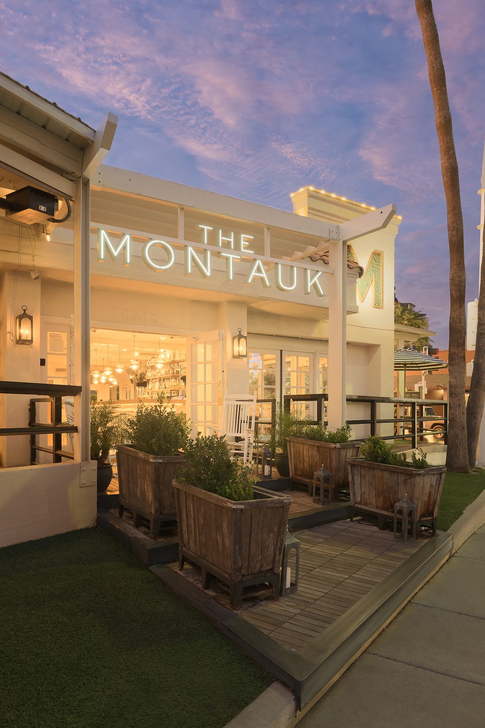 The Montauk Scottsdale exterior at twilight